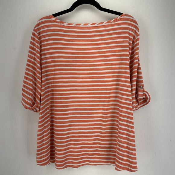 Croft Barrow Womens 3X Tunic Top 3/4 Roll Tab Sleeve Summer Beach Stretch - Picture 5 of 6